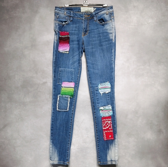 Free People Denim - Free people patchwork jeans